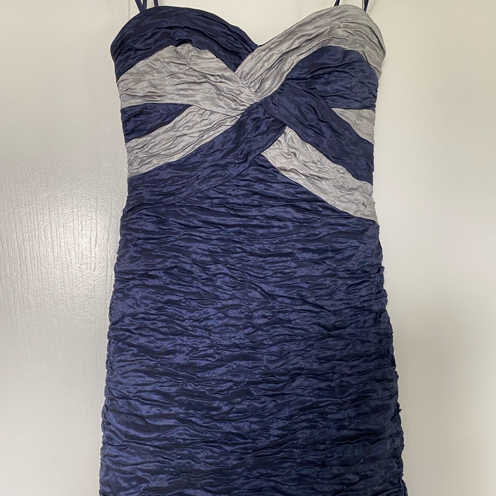 NEW BCBG Navy/Silver dress